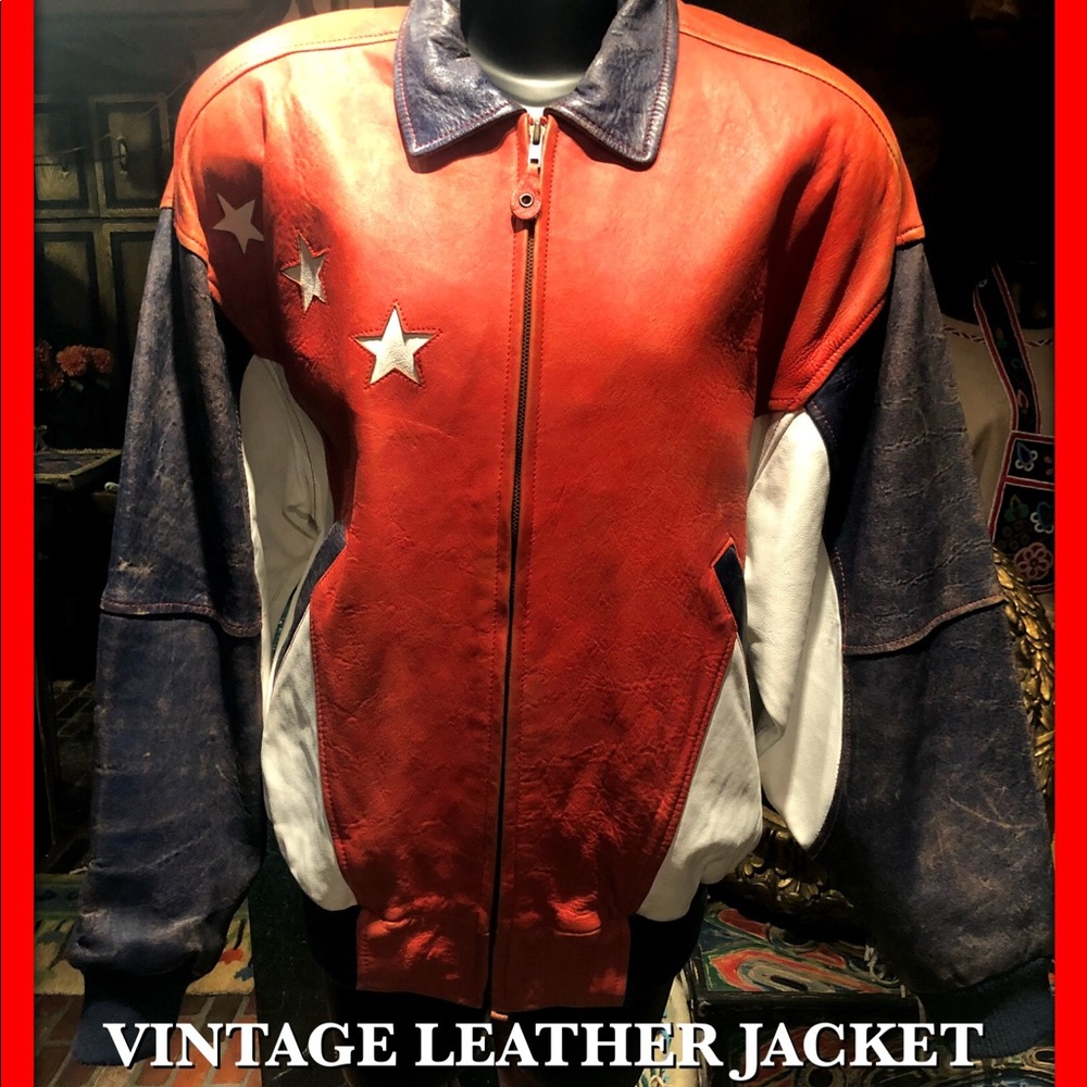 RARE VINTAGE H.Julian Leather Thunderbird & Stars